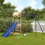 Kids Outdoor Playset Swing Slide Activity Center Toddlers Outdoor Playground