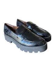 Franco Sarto NEW Cassandra Penny Loafers Vegan Black Round Toe Platform 9M