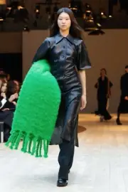 CÉLINE Fall 2017 Patchwork dress in varied leathers