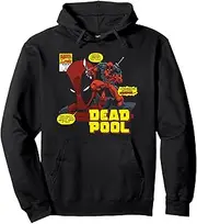 [Marvel] Deadpool Comic Art Black Hooded Sweatshirt