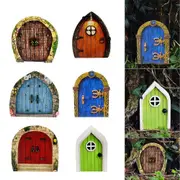 6PCS Fairy Door for Tree Garden Fairy Door Outdoor Tree Decoration Fairies Sleeping Door and Windows Tree Decoration