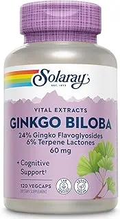 Solaray Ginkgo Biloba Extract Supplement, 60mg, 120 Count