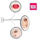 LED 10X Magnifying Makeup Mirror Round with Magnetic Mounting Suction Cups NEW