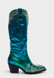 [AZALEA WANG] Knox Metallic Cowboy Boots