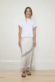 SILK LACE MIDI SKIRT