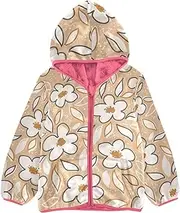 [GuoChe] Sherpa Fleece Girls Happy Thanksgiving Autumn Flowers Jackets For Toddler Boys Peach Baby Girl Clothes Tops 3-10T