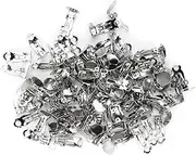 Respicefinem 100Pcs Tray Earring Clips Metal Spring Flat Back Ear Stud Jewelry Making Accessories Ideal for DIY Earrings and Clothing Embellishment Iron Material Lightweight and