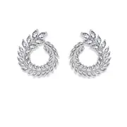 Culturesse Georgia May Crystal Stud Earrings Crystal Diamantes Rhodium Plating