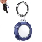 Airtag Holder with Anti-Lost Keychain Protective Shell Shockproof Protective Case Cover for Apple-Blue