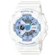 【CASIO】BABY-G 海洋沙灘粉嫩色彩系列雙顯錶-白X藍(BA-110BE-7A)正版宏崑公司貨