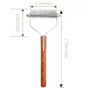 Pet Grooming Undercoat Rake Brush Combs Deshedding 20 Blades Wooden Handle