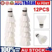 12X Badminton Balls White Goose Feather Badminton Sport Shuttlecocks Training AU