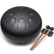 Steel Tongue hand Drum 6",8 Notes w/Music Book,Sound Healing Musical Education