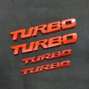 2x Small + 2x Big Glossy Red TURBO Metal Badge Decal Emblem Sticker Limited Auto (for: Renault)