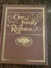 VTG Our Family Register - Genealogy Record Book - Poplar Books 1977 New