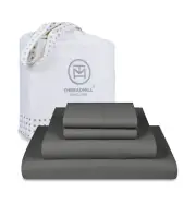 Threadmill Luxury 800 Thread Count King 100% Cotton Sheets - Dark Grey Sateen...