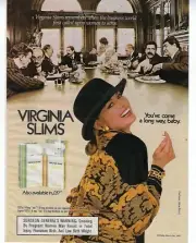 1985 Virginia Slims Cigarettes Woman Smoking Trench Vintage Fashion Print Ad
