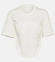 [Dion Lee] Dion Lee Corset cotton jersey T-shirt AU 14 white