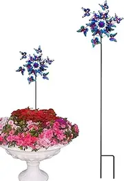 Butterfly Wind Spinner, Garden Wind Spinners, Pinwheel Decor Sculpture Butterfly Design Chimes with Stake for Porch Decorations Landscape Patio