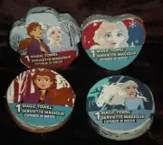 (4) Disney Magic Towels Princess 11.5 in x 11.5 in Frozen Elsa Anna Wash Cloth