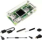 Pi Zero Case, Case for Raspberry Pi Zero 2 w, with Heatsink, HDMI Adapter, OTG C