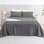 Charcoal Bamboo Sheet Sets Pillowcase Breathable Durable Soft Cooling Bamboo