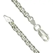 Gents Solid Sterling Silver Interlinked Cable Chain Bracelet 925 Hallmarked