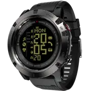 MK05 1.24inch Touch Screen IP68 Waterproof Smart Watch Compass Stopwatch Backlight Heart Rate Monitor Fitness Tracker Sports Bracelet BLACK COLOR