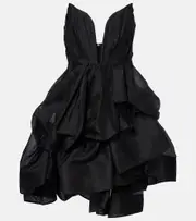 [Zimmermann] Zimmermann Illuminate draped linen and silk minidress AU 16 black