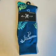 NEW MENS MARC ECKO DINO CREW SOCKS NEW WITH TAG SHOE SIZE (6 - 12) BLUE/GREEN