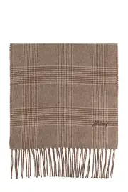 plaid fringe scarf One size Brown