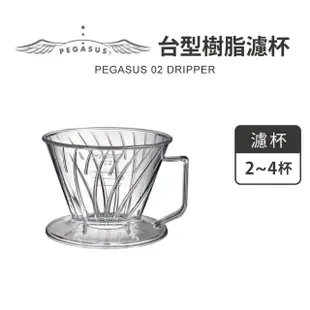 【HARIO】PEGASU 透明台型樹脂濾杯 梯型濾杯 2-4杯(PED-02-T)