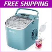 Vibrant Blue Portable Ice Maker - 6 Mins for Smooth Bullet Ice, Perfect for RVs