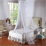 Classical Hanging Mosquito Net Canopy Dome Princess Bed Canopy Bed Cover Curtain Tent Bedroom Decorate (Color : White)
