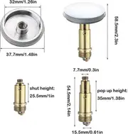 2pcs Sink Drain Plug Stopper, 38mm Bathroom Push Pop-up Click Clack Plug Stopper