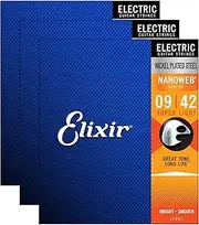 Elixir 12002 Electric Nano Super Light 9-42 (3 Pack Bundle)