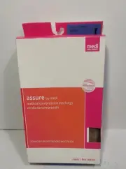 Assure Medi Medical Compression Stockings Thigh w/Topband Closed Toe Beige XL