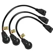 360° Rotating Flat Plug Extension Cord 1 Foot, 14AWG 3 Prong Extension Cord, Low