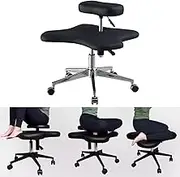 Ergonomic Kneeling Chair, Cross-Legged Chair, Meditation Chair with Wheels, Reduce Back and Neck Strain, for Home & Office