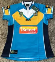 C126 NWT Authentic Gold Coast Titans 2014 Jersey NRL Footy BLK Womens Ladies 16