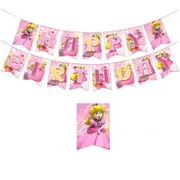 Princess Peach Birthday Banner Party Birthday Supplies Room Decoration