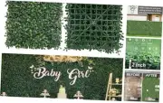 Grass Wall Panels, 10"x 10"(24pcs) 4-Layer Artificial Boxwood Faux Green Wall