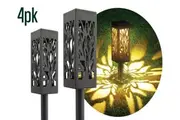 Solar LED Garden Lights Outdoor, Waterproof Pathway Lighting, Torch Lanterns for Patio, Yard, and Landscape
