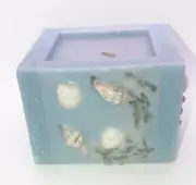 Candle Square Wax w/ Embedded Sea Shells & Sea Grass 4 ' W x 2 3/4 " H