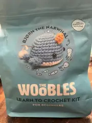 The Woobles- BJORN THE NARWHAL Learn To Crochet Kit for Beginners NEW SEALED!