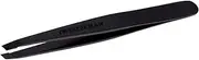 TWEEZERMAN Tweezers (Hand-Ground Slanted Tips, Eyebrow Plucking, Professional Quality, Stainless Steel), Full Black
