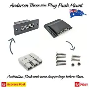 3pin 50amp Anderson plug flush mount holder with plug. Dual Battery 3 Pin