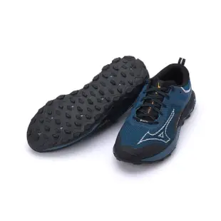 【MIZUNO 美津濃】WAVE IBUKI 4 GORE-TEX 戶外慢跑鞋 深藍 男鞋 J1GJ225951