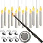 unbrand Halloween Decorations Floating LED Candles With Sorcery Wand Remote Control Flickering Warm Light No Assembly Required For Indoor Party White