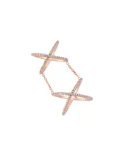 Amorium 18K Rose Gold Vermeil Cubic Zirconia X Ring